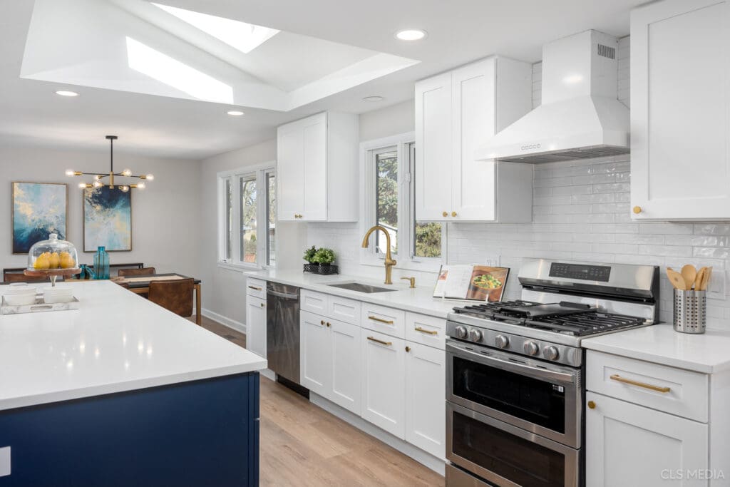Kitchen painted in white