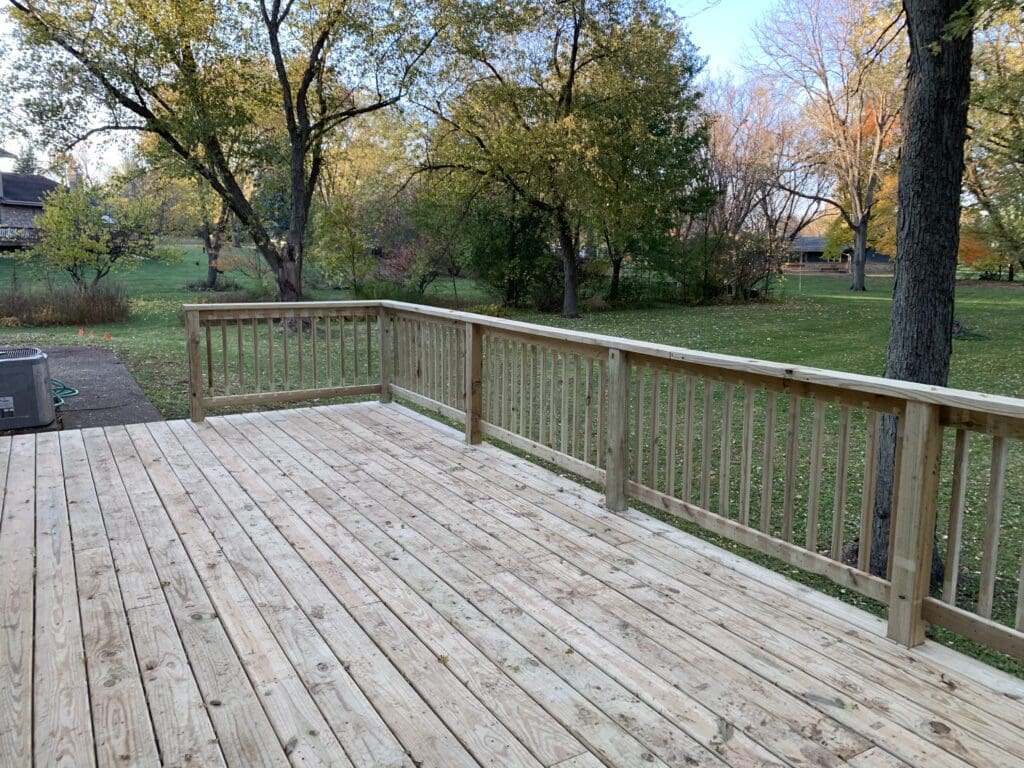Wooden Deck Floor in the backyard