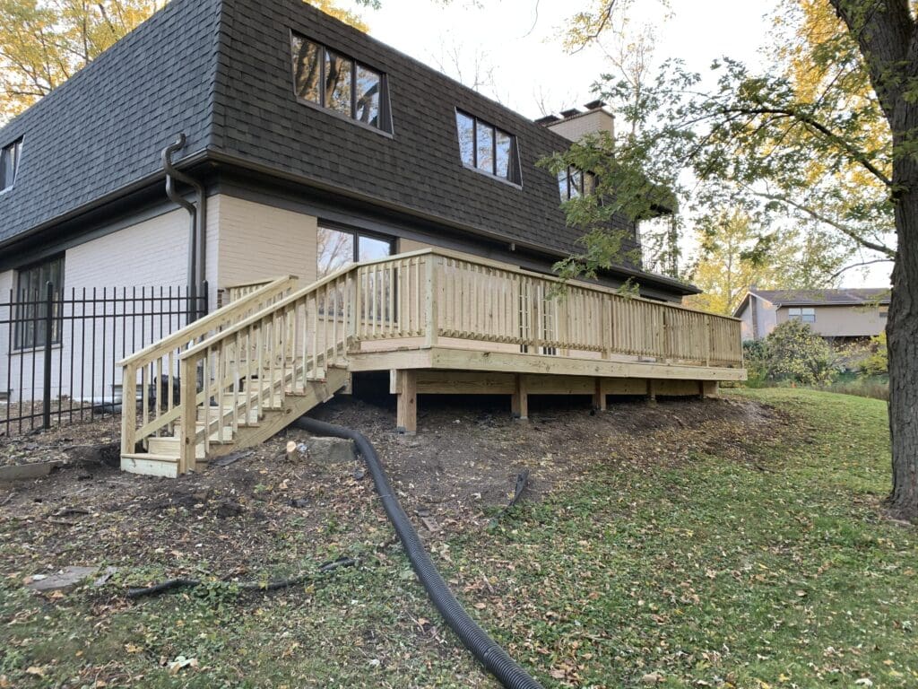 Wooden Deck in the backyard